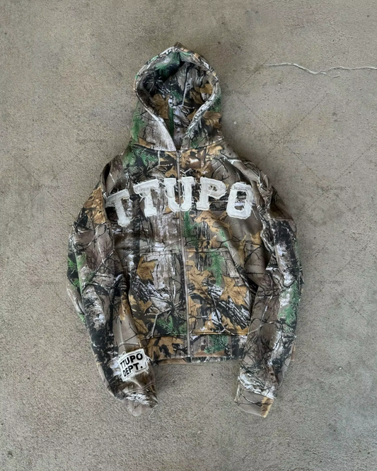 OVERSIZED CAMOUFLAGE ZIP-HOODIE UNISEX