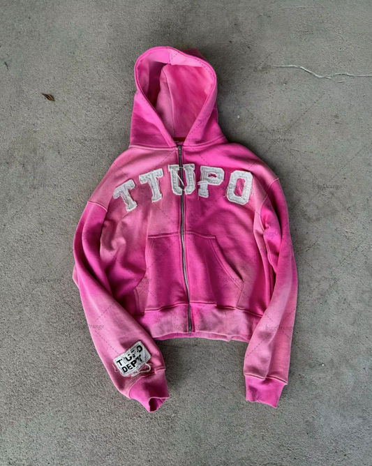 OVERSIZED PINK ZIP-HOODIE UNISEX